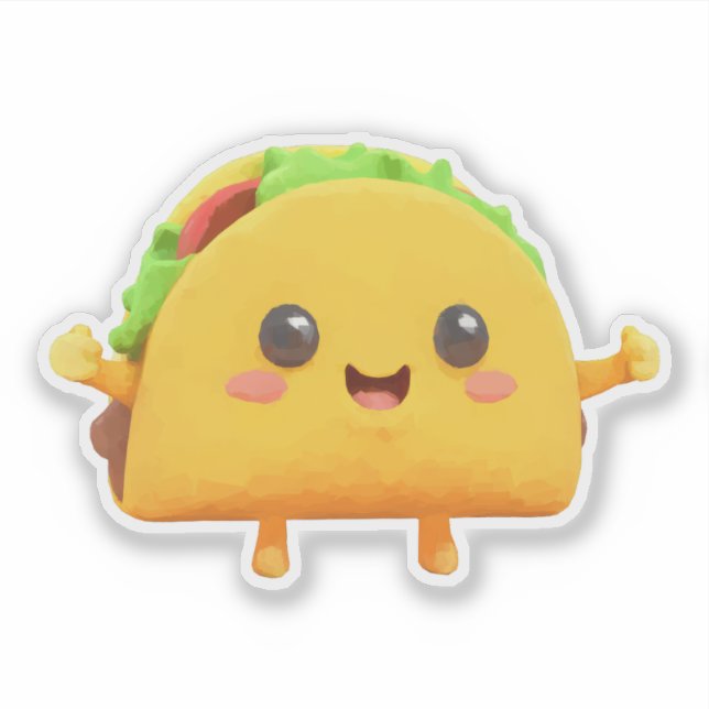 Adesivo Kawaii Taco (Frente)