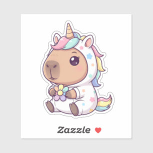 Adesivo Kawaii Unicorn Capybara