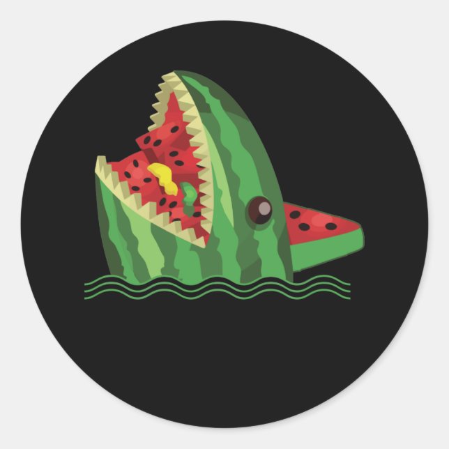 Adesivo Kawaii Watermelon Shark Fin Family Summer Vacation (Frente)