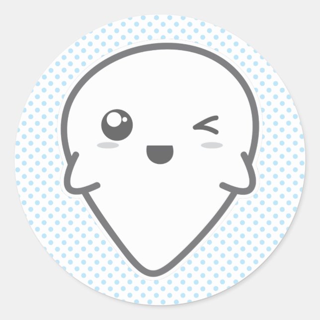 Adesivo Kawaii Winking Ghost Stickers (Frente)
