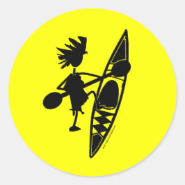 Adesivo Kayak Canoe Joyful Silhouette