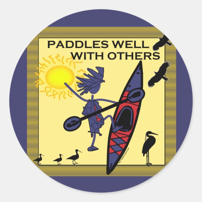 Adesivo Kayak Paddles Bem em Amarelo (Frente)