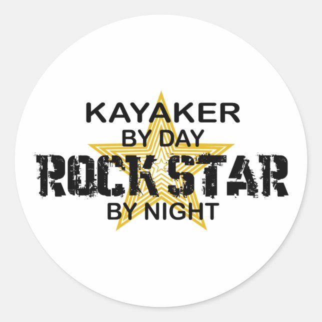 Adesivo Kayaker Rock Star por Noite (Frente)