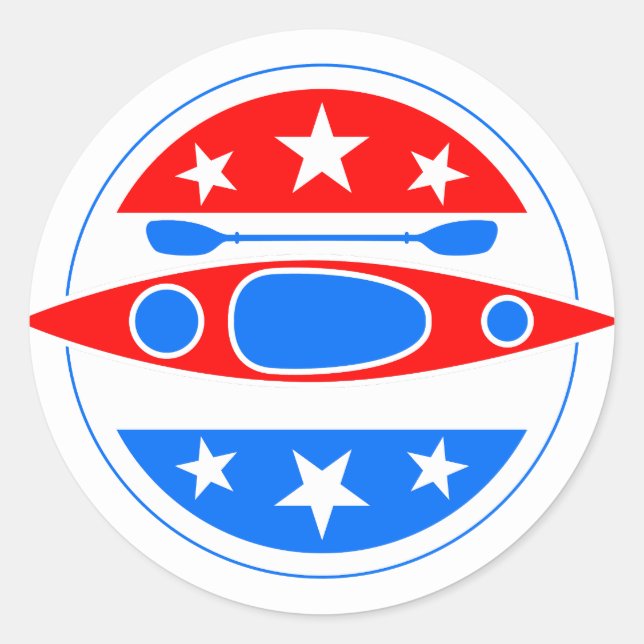 Adesivo Kayaking American Flag Kayak Boat and Paddle (Frente)