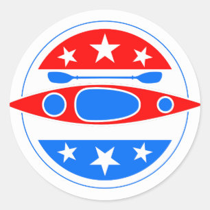 Adesivo Kayaking American Flag Kayak Boat and Paddle