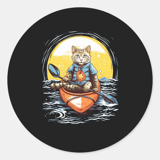 Adesivo Kayaking Cat Kayaker Canoagem Kayak Canoagem Paddl (Frente)