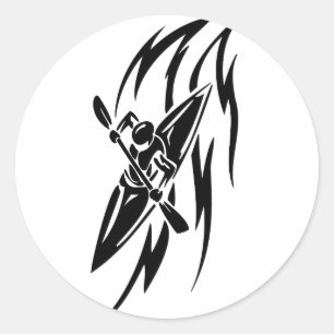 Adesivo Kayaking Extreme Sport Graphic em preto e branco