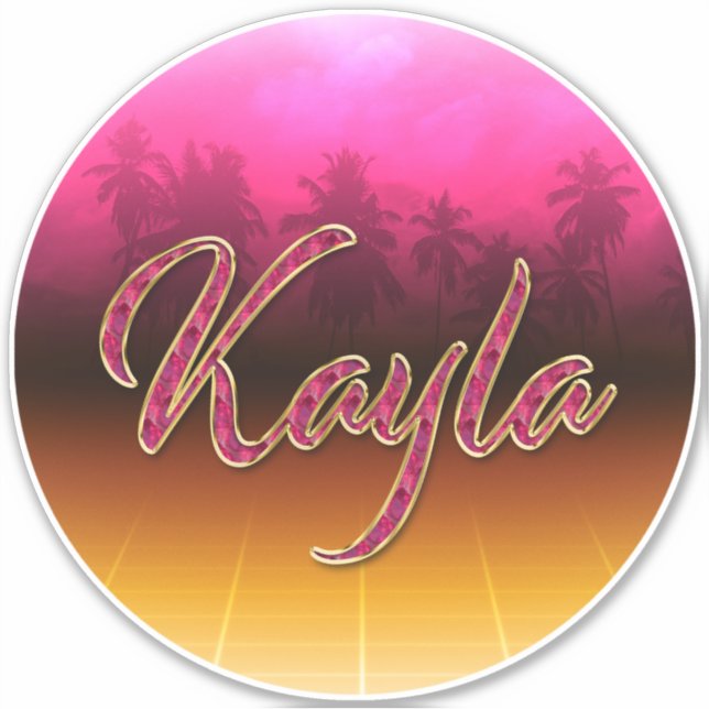 Adesivo Kayla Vorname Name golden pink Aufkleber Sticker (Frente)