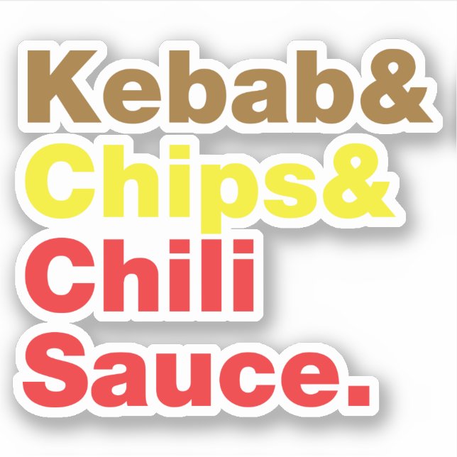 Adesivo Kebab e Chips e Molho Chili. (Frente)