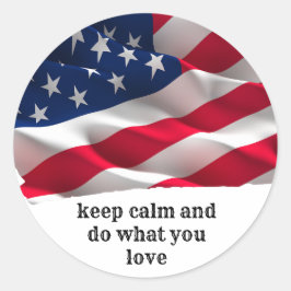 Adesivo keep calm quote and vibrant american flag