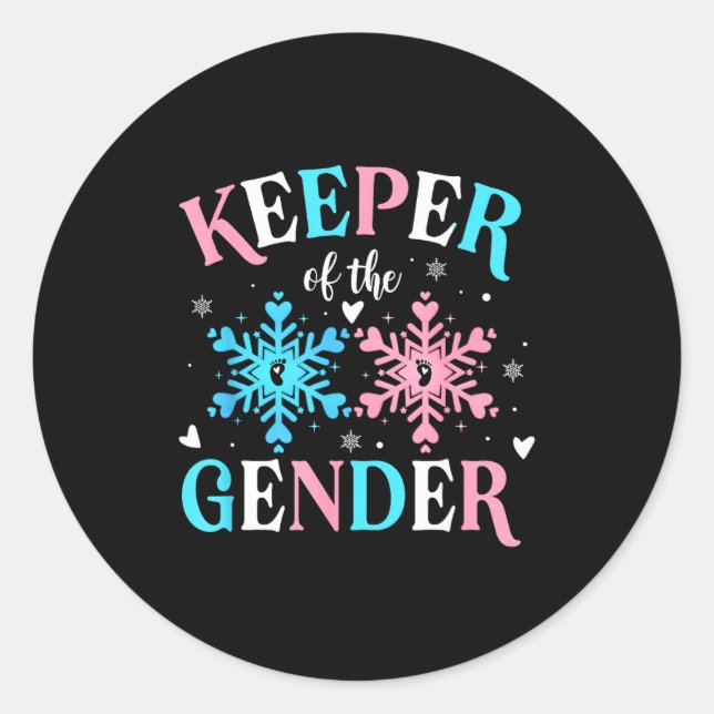 Adesivo Keeper Of The Gender Reveal Baby Snowflake Nk Or B (Frente)