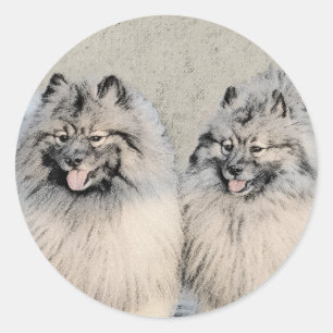 Adesivo Keeshond Brothers Painting - Arte Original de Cach