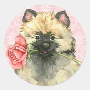 Adesivo Keeshond cor-de-rosa dos namorados
