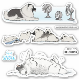 Adesivo Keeshond Keeshonden Keesies Cães Vinil Sticker Set