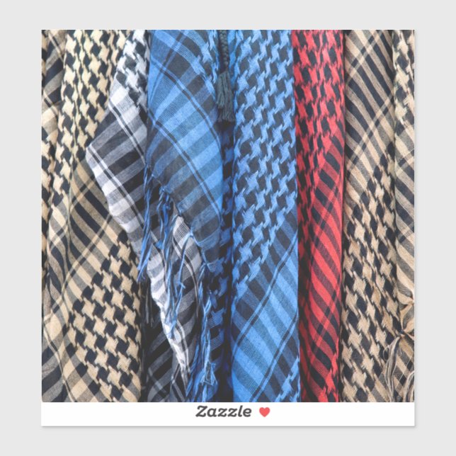 Adesivo Keffiyeh palestino colorido (Folha)