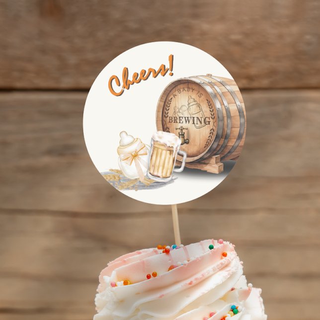 Adesivo Keg de Fralda de Cerveja Casual Moderna (Modern Casual Beer Diaper Keg Classic Round Sticker)