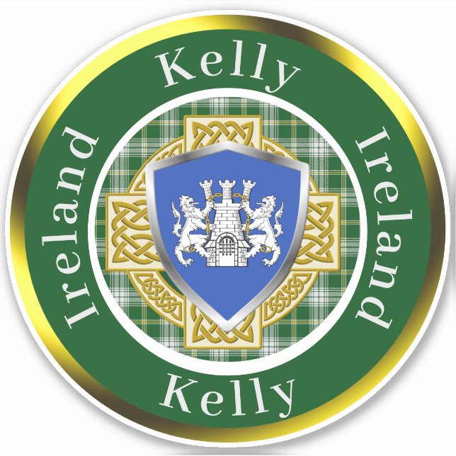 Adesivo Kelly Shield & Celtic Cross Personalizado (Frente)