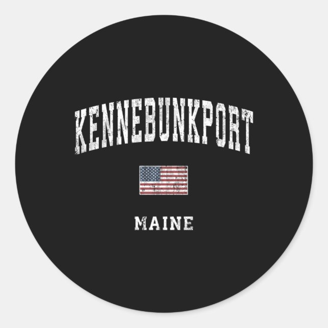 Adesivo Kennebunkport Maine Me Flag Sports Americano (Frente)