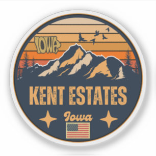 Adesivo Kent Estates, Iowa Ia, Estados Unidos