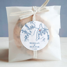 Adesivo Kent Island Destination Wedding Elegant Map Favor