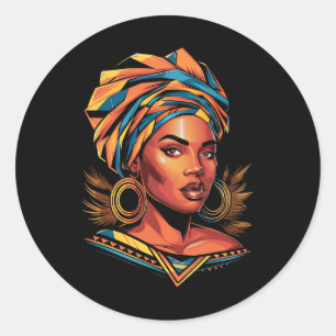 Adesivo Kente Cloth Head Enrola Linda Negra Afro Mulher E