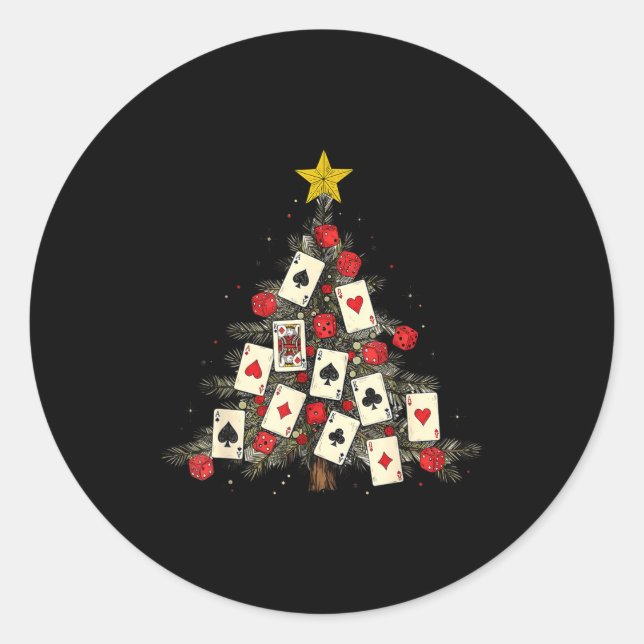 Adesivo Ker Cards Christmas Tree Gambling Funny Xmas Men  (Frente)
