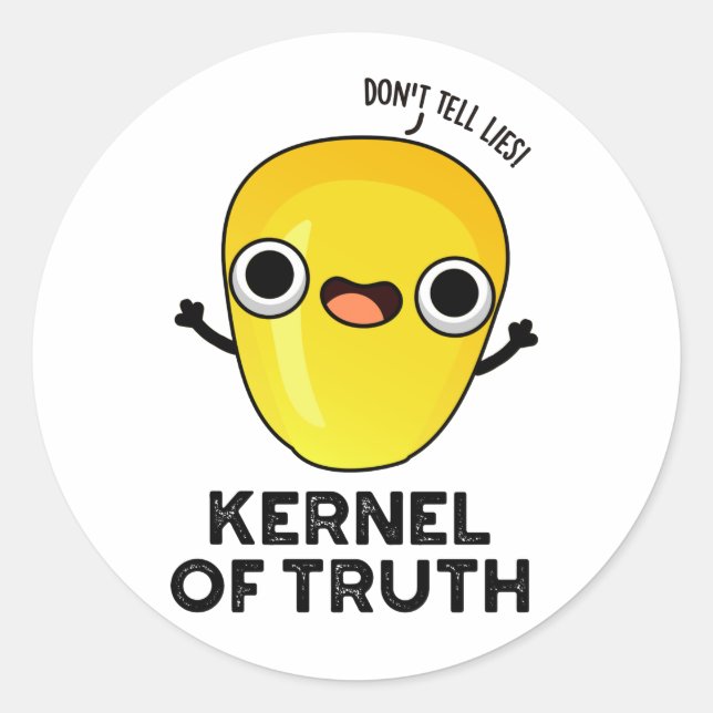 Adesivo Kernel do Truth Funny Corn Pun (Frente)