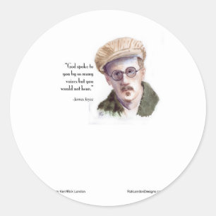 Adesivo Kerr/London James Joyce & "Deus Falou" Citação