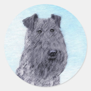 Adesivo Kerry Blue Terrier pintando uma pintura cãozinha