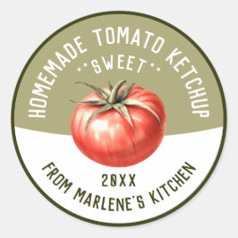 Adesivo Ketchup de tomate caseiro para recebimento de lata