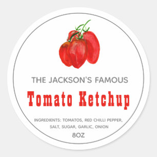 Adesivo Ketchup de Tomato Homemade Rótulo de molho