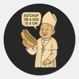 Adesivo Ketchup Em Um Cachorro É Um Cachorro Quente Do Pap