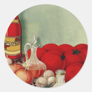 Adesivo Ketchup italiano das pimentas das cebolas do