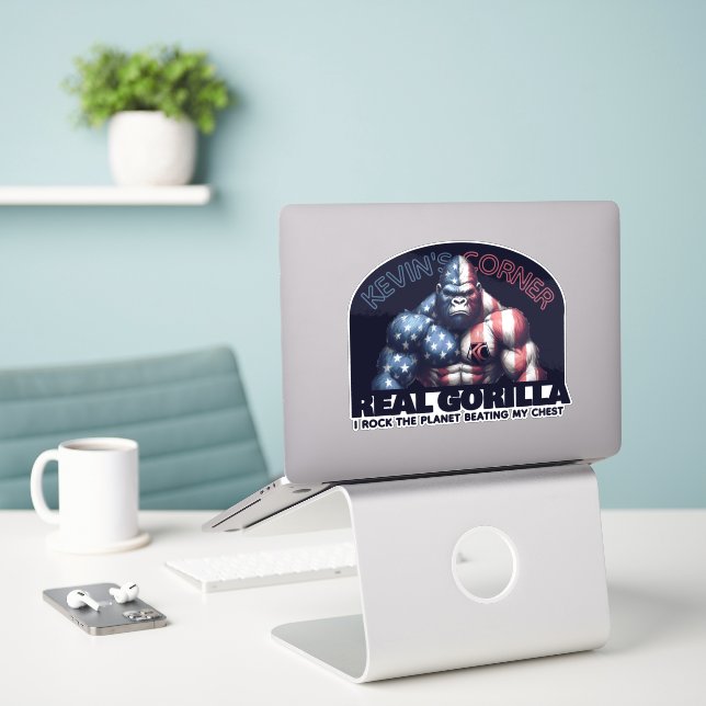 Adesivo Kevin's Corner REAL GORILLA i Rock the Planet (Laptop na mesa)