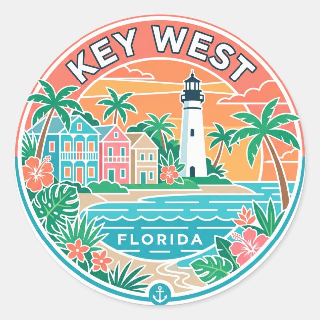 Adesivo Key West, Flórida (Frente)