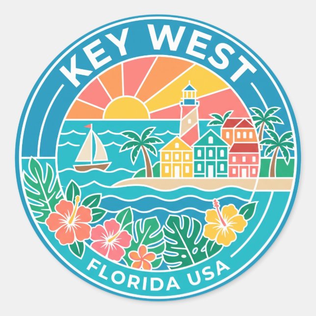 Adesivo Key West Flórida (Frente)