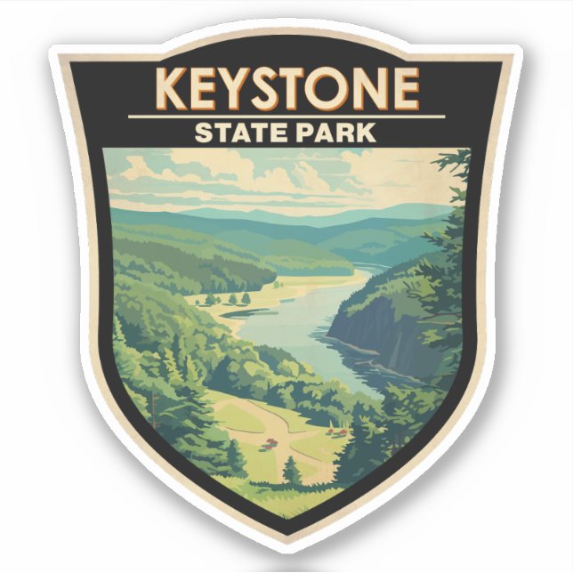 Adesivo Keystone State Park Pensilvânia Viagem Vintage (Frente)