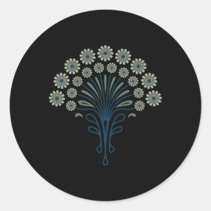 Adesivo Kf 0358 E - Patte Floral Vintage Retro Daisies 70s