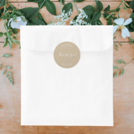 Adesivo Khaki Stylized Wedding Obrigado