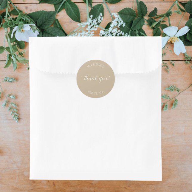 Adesivo Khaki Stylized Wedding Obrigado (In Situ Wedding)
