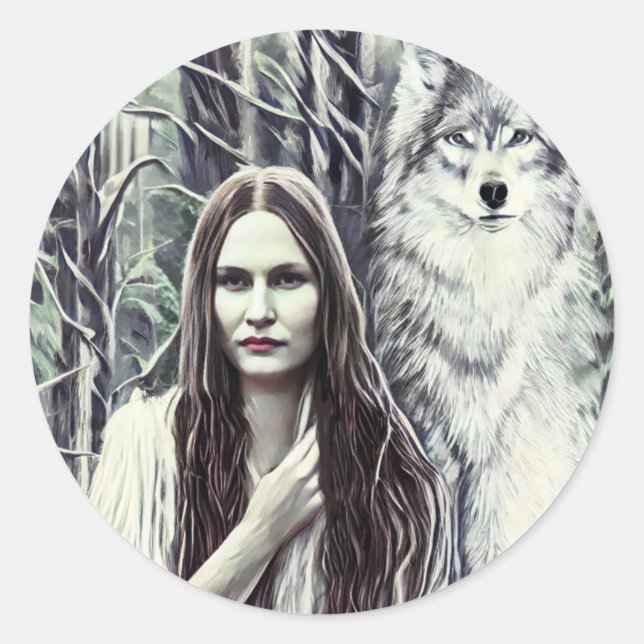 Adesivo Kickapoo Indian Brujah White Wolf original art    (Frente)