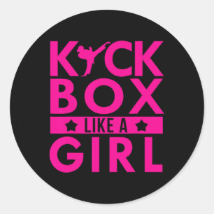 Adesivo Kickbox Like A Girl Artes Marciais Kickboxing Cara