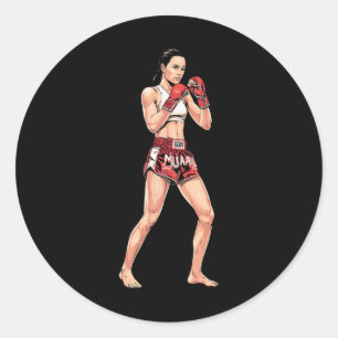 Adesivo Kickboxe Stance Tailandês Boxando um Luz Muay Tail