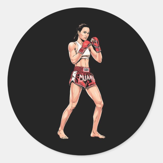 Adesivo Kickboxe Stance Tailandês Boxando um Luz Muay Tail (Frente)