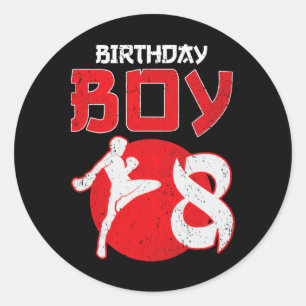 Adesivo Kickboxing Aniversário de 8 Anos de Idade Mma Arte
