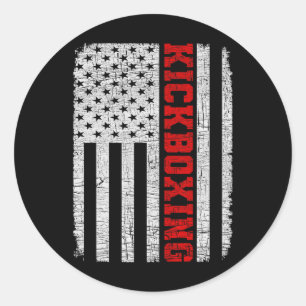 Adesivo Kickboxing Bandeira Americana 4 de Julho Patriótic