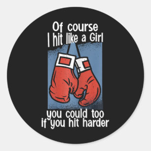 Adesivo Kickboxing Claro que Eu Acerto Como Uma Garota Voc
