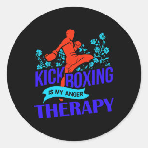 Adesivo Kickboxing É Minha Terapia de Raiva Luta de Artes