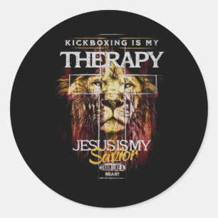 Adesivo Kickboxing É Minha Terapia Jesus Meu Salvador Luta