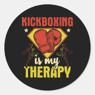 Adesivo Kickboxing É Minha Terapia - Kickboxer Artes Marci